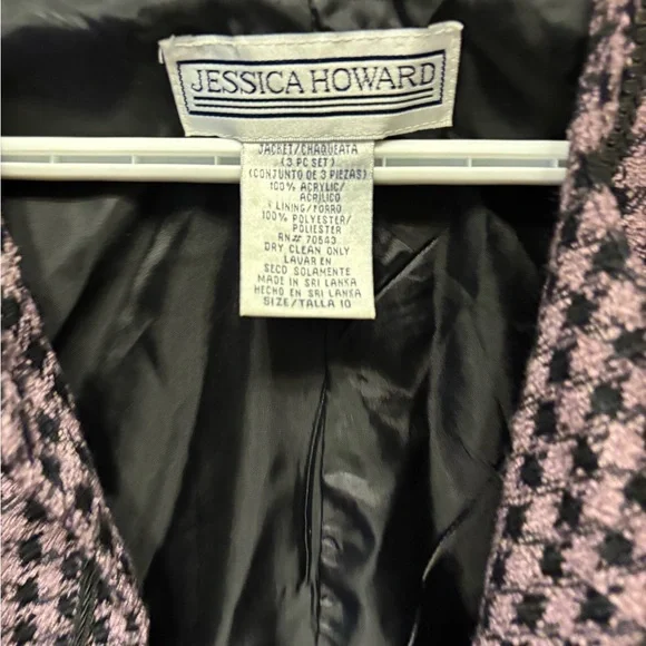 Jessica Howard Pink and Black Houndstooth Blazer - Picture 2 of 3
